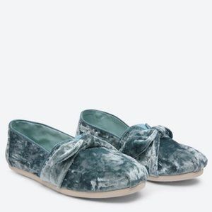 Toms Velvet Bow Frost Blue
